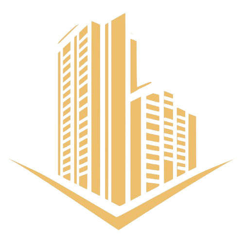 A golden building standing on a transparent background